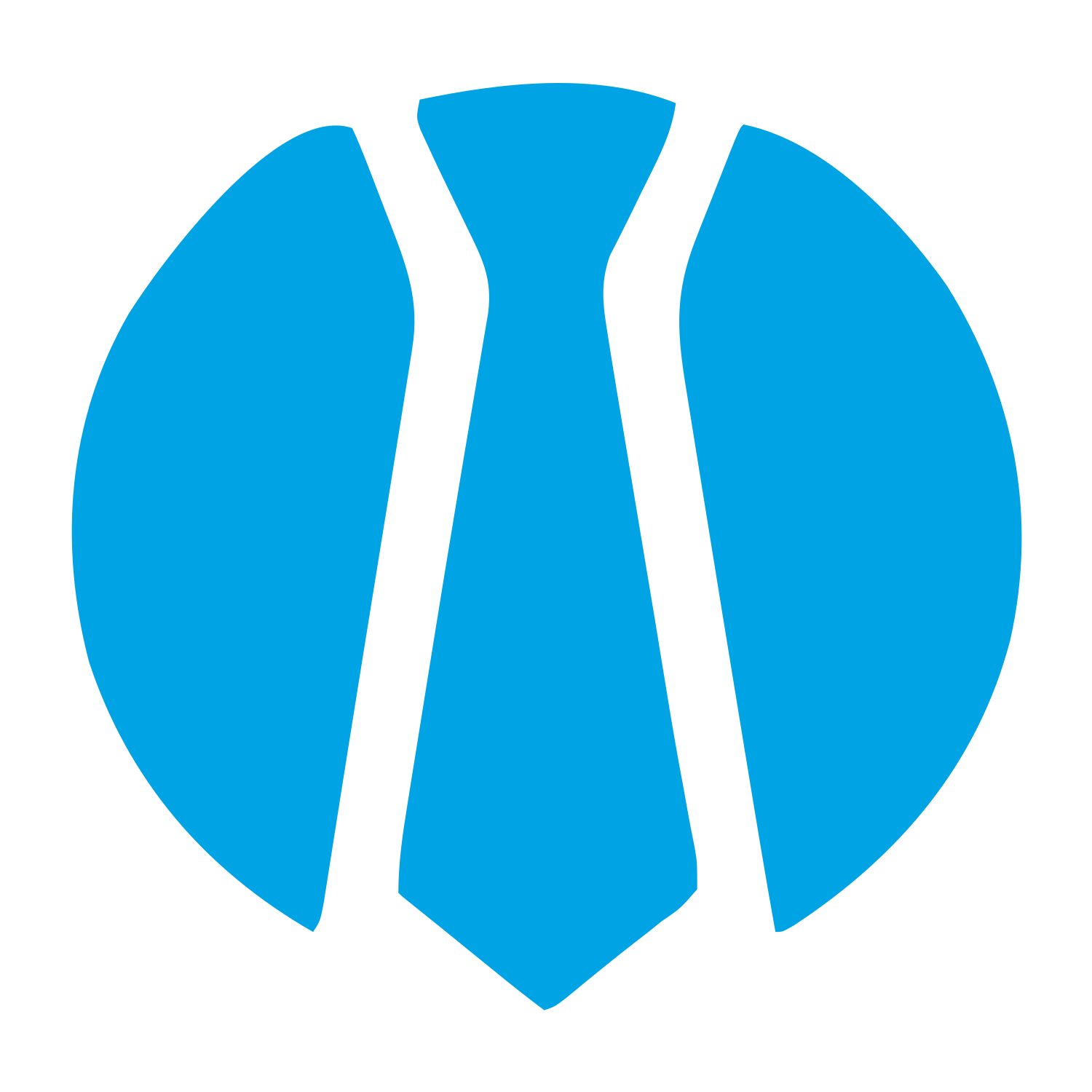 Tie Circle Negative Space Logo #00a3e4