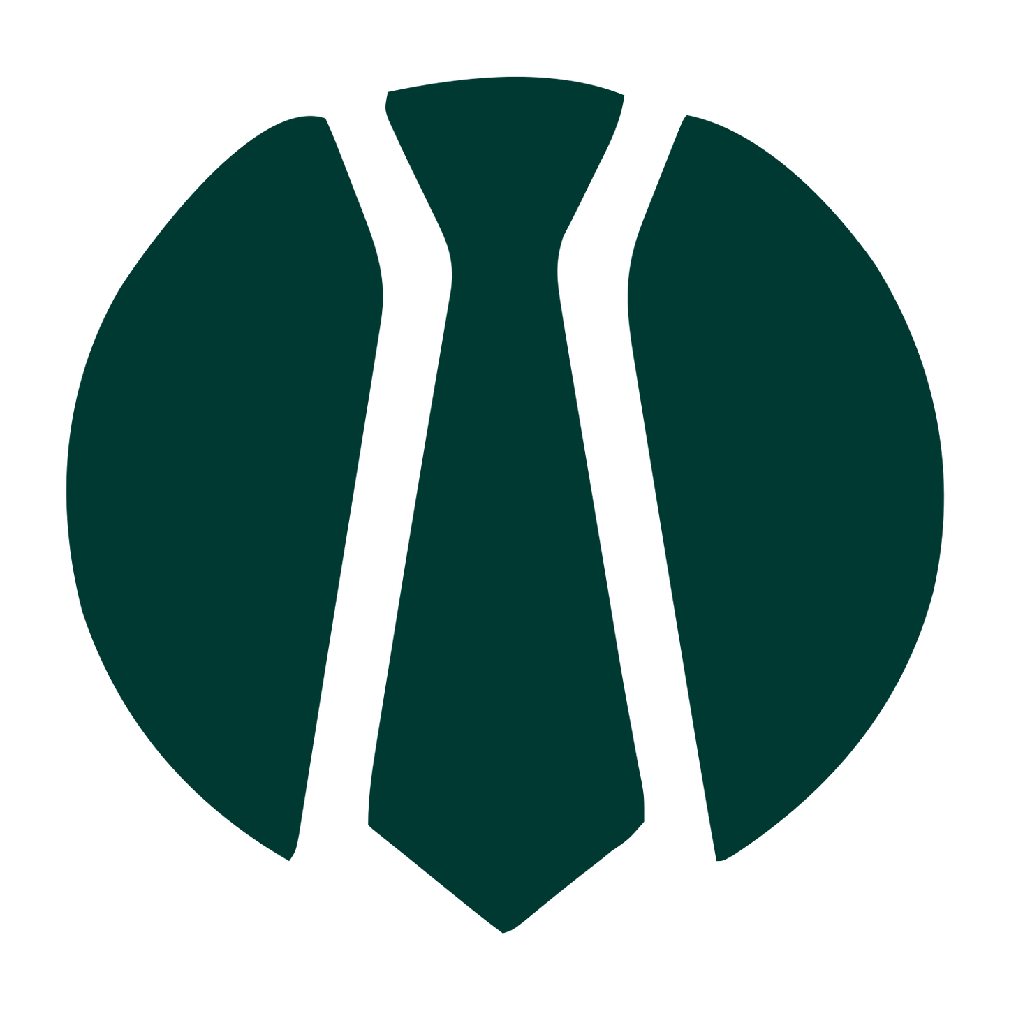 Tie Circle Negative Space Logo #003932