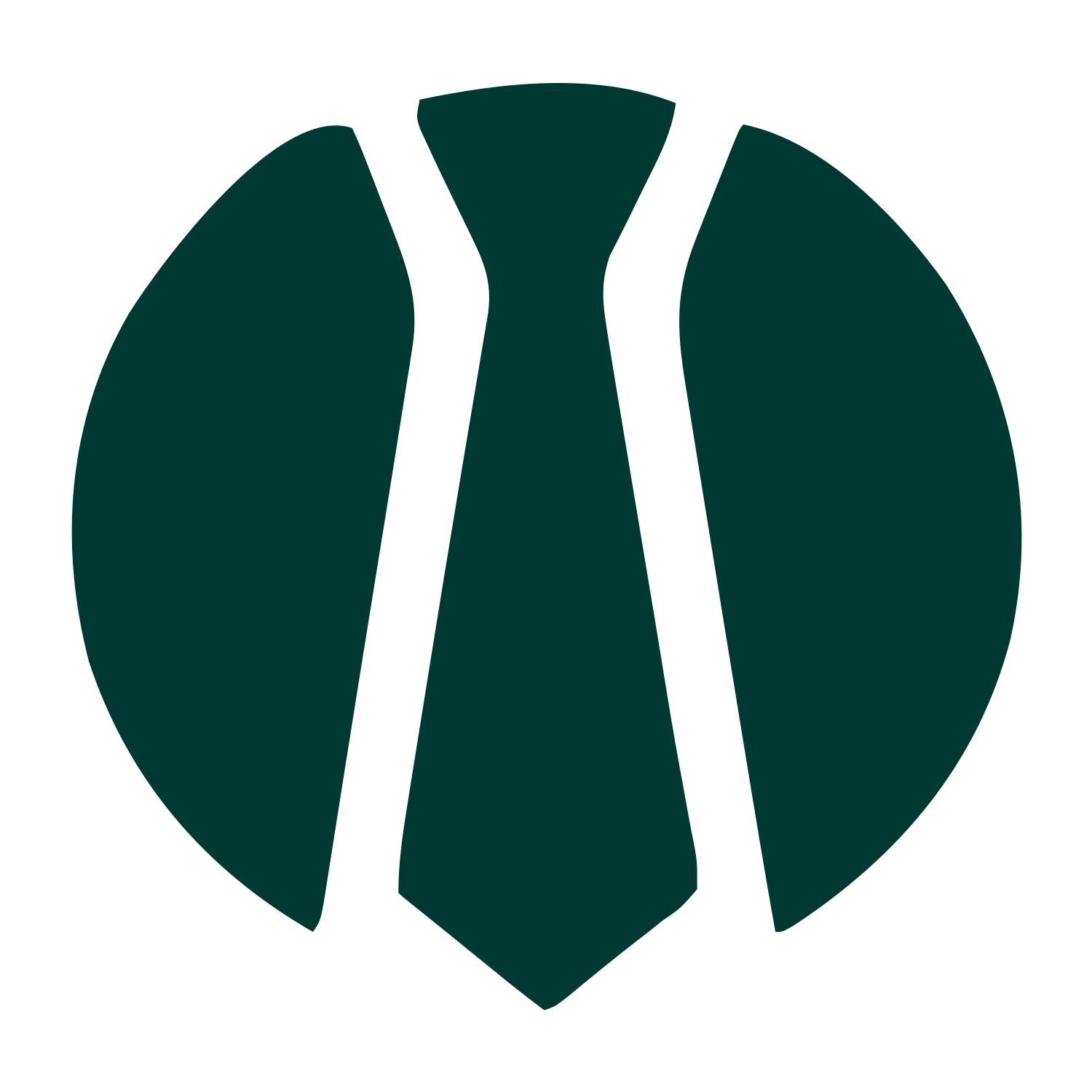 Tie Circle Negative Space Logo #003932
