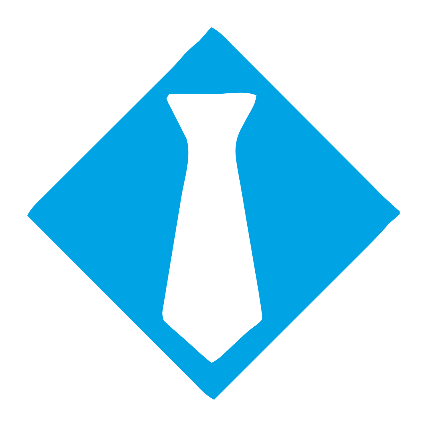 Tie Diamond Negative Space Logo #00a3e4