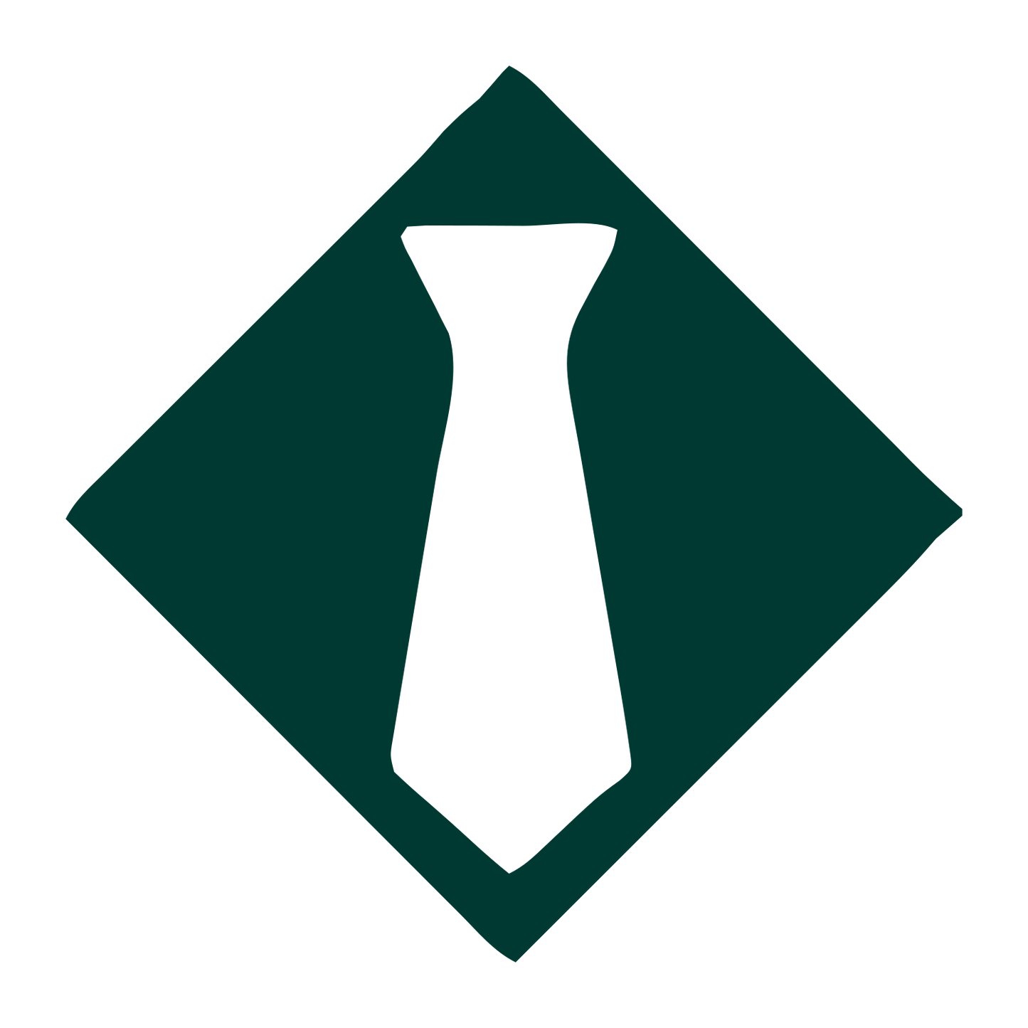 Tie Diamond Negative Space Logo #003932
