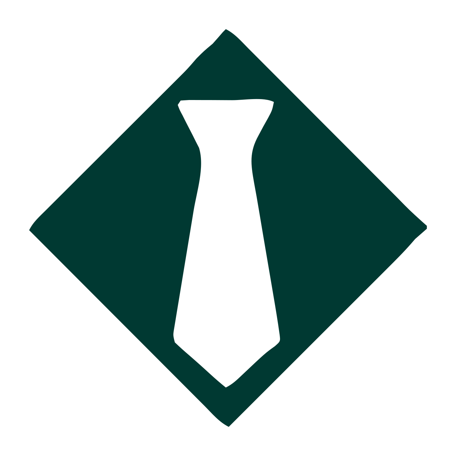 Tie Diamond Negative Space Logo #003932