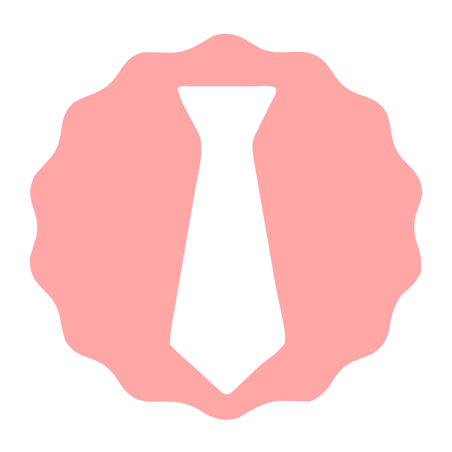 Tie Badge Negative Space Logo #ffa6a6
