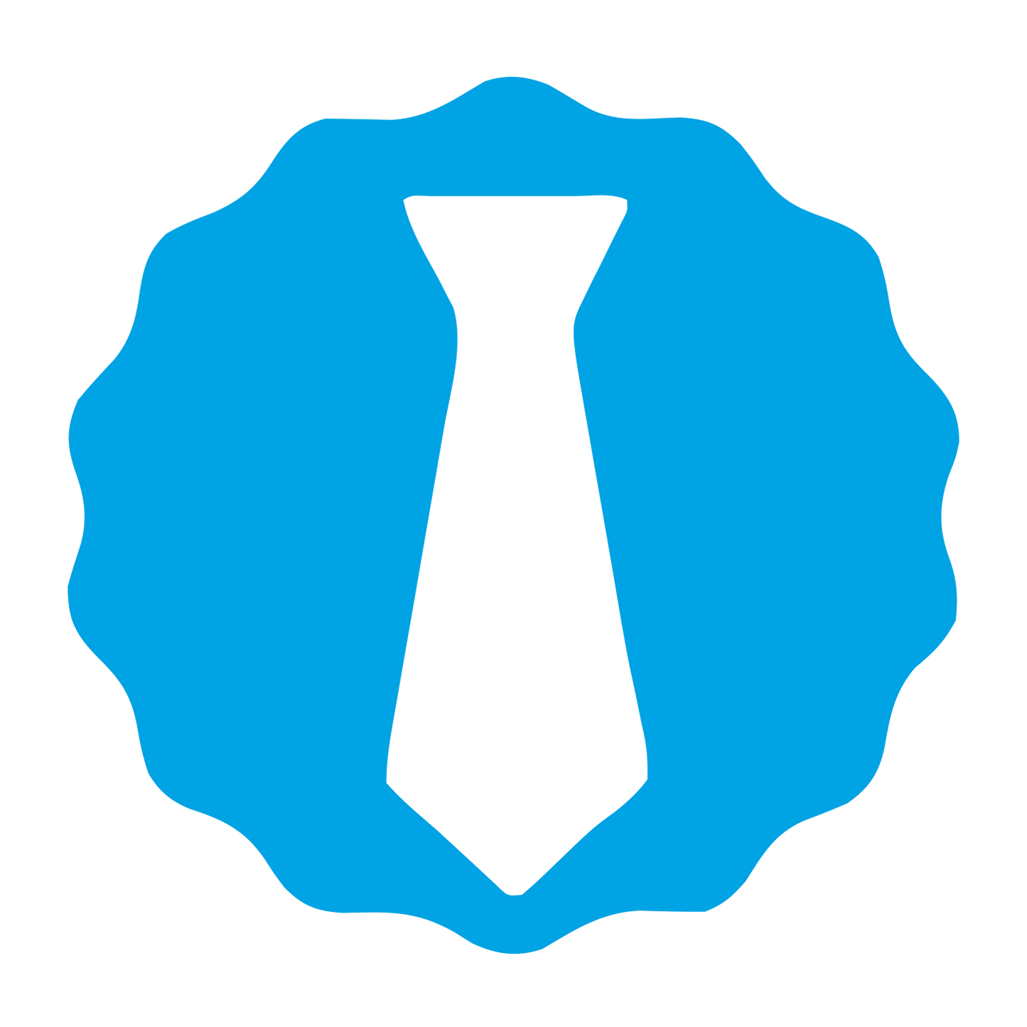 Tie Badge Negative Space Logo #00a3e4