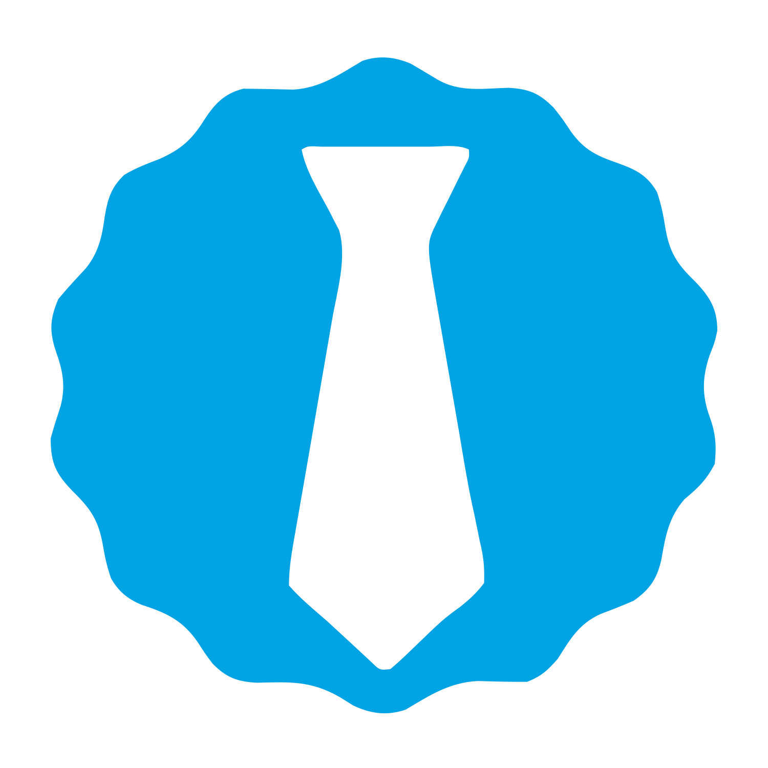 Tie Badge Negative Space Logo #00a3e4