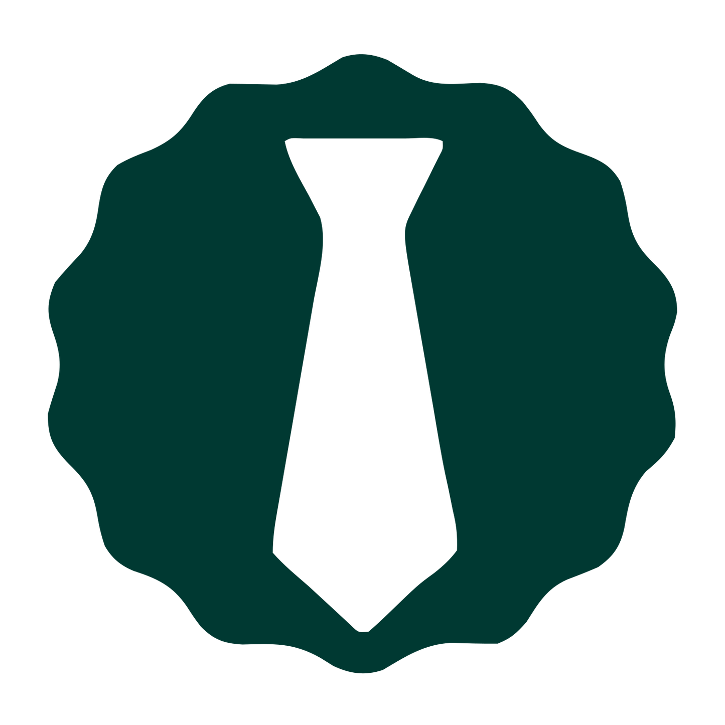 Tie Badge Negative Space Logo #003932
