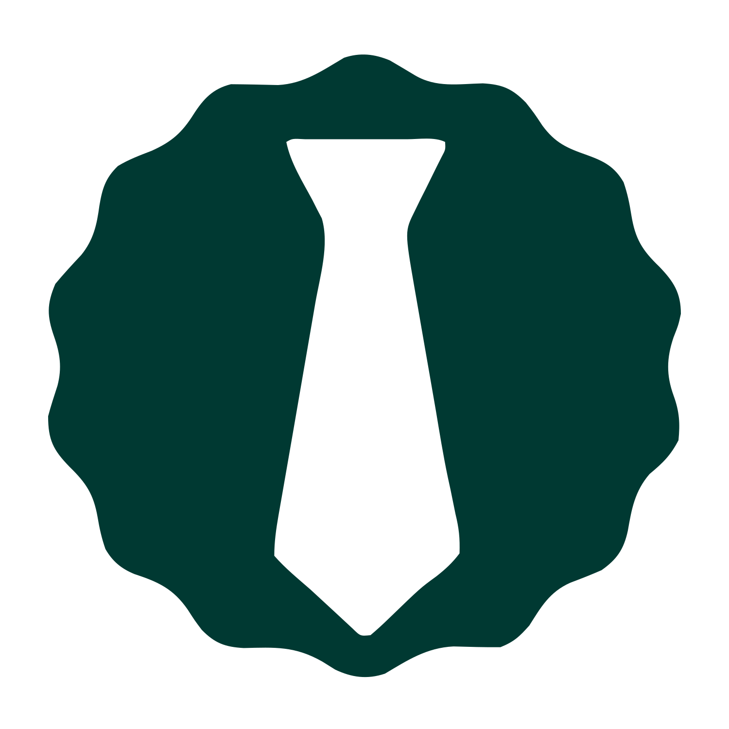 Tie Badge Negative Space Logo #003932