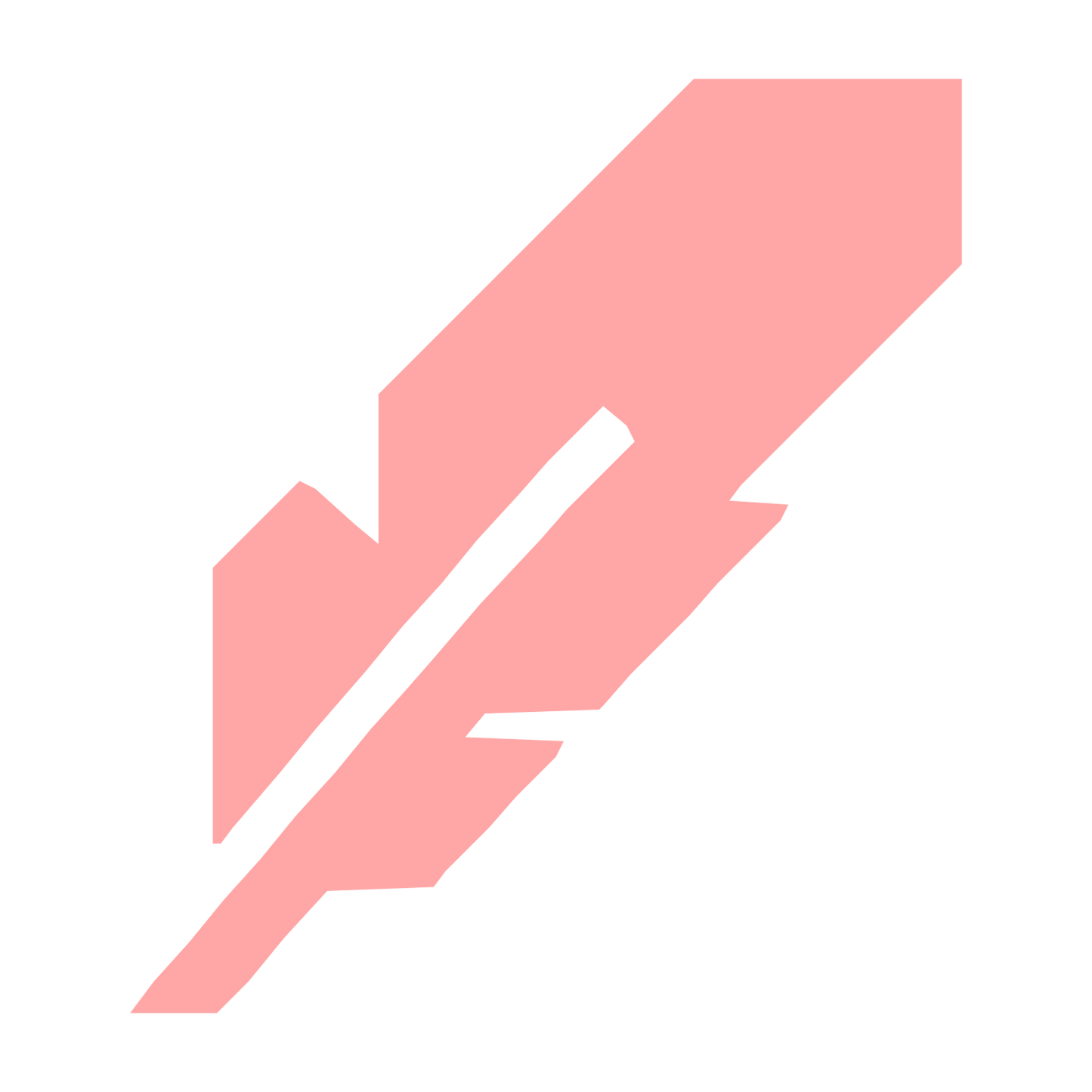 Brutalist Quill Feather Logo #ffa6a6