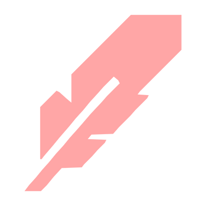 Brutalist Quill Feather Logo #ffa6a6