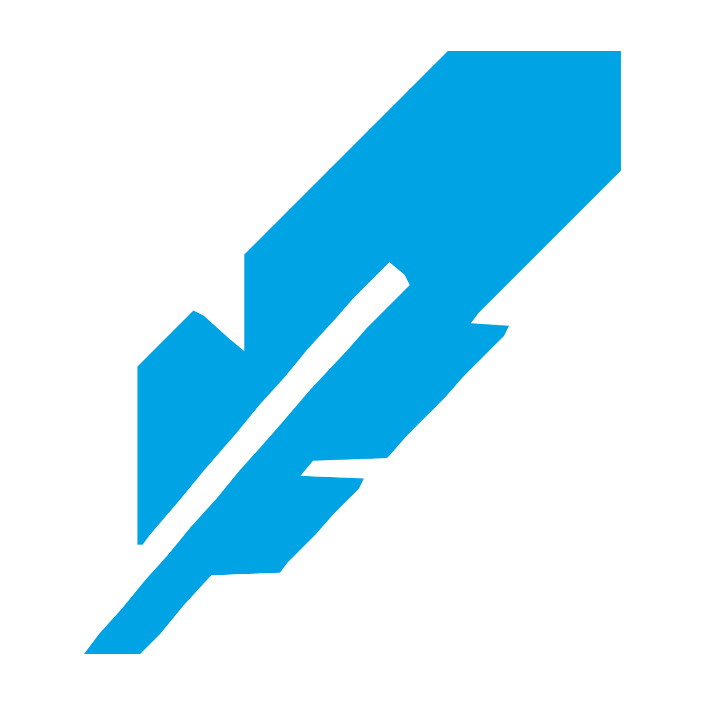 Brutalist Quill Feather Logo #00a3e4