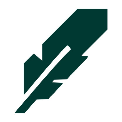 Brutalist Quill Feather Logo #003932