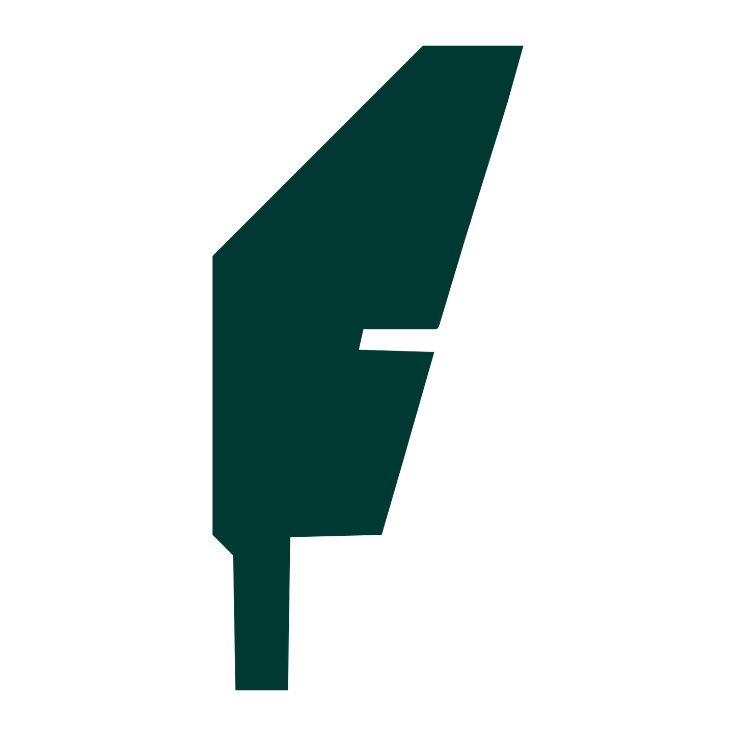 Brutalist Quill Feather Logo #003932