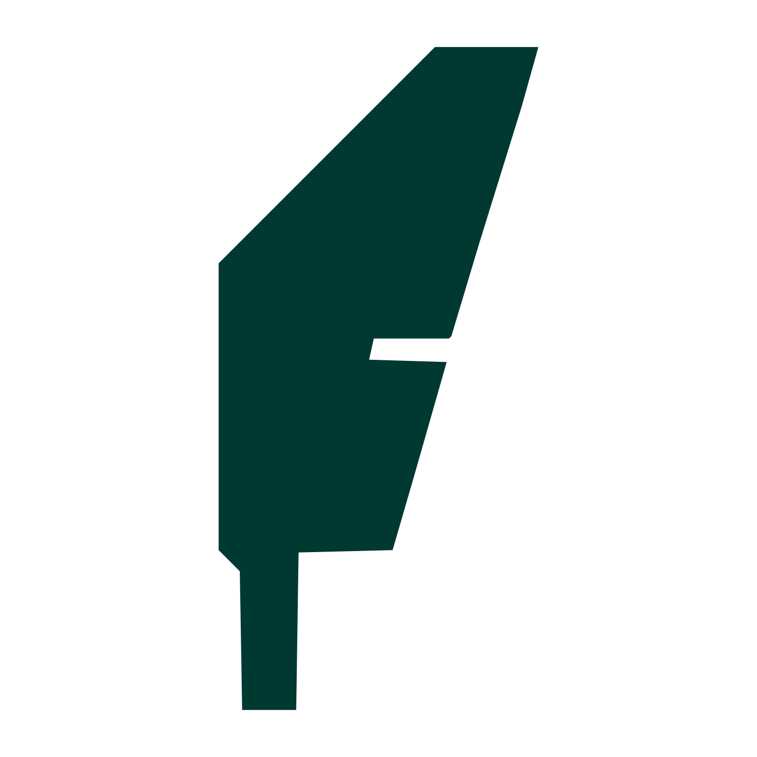 Brutalist Quill Feather Logo #003932