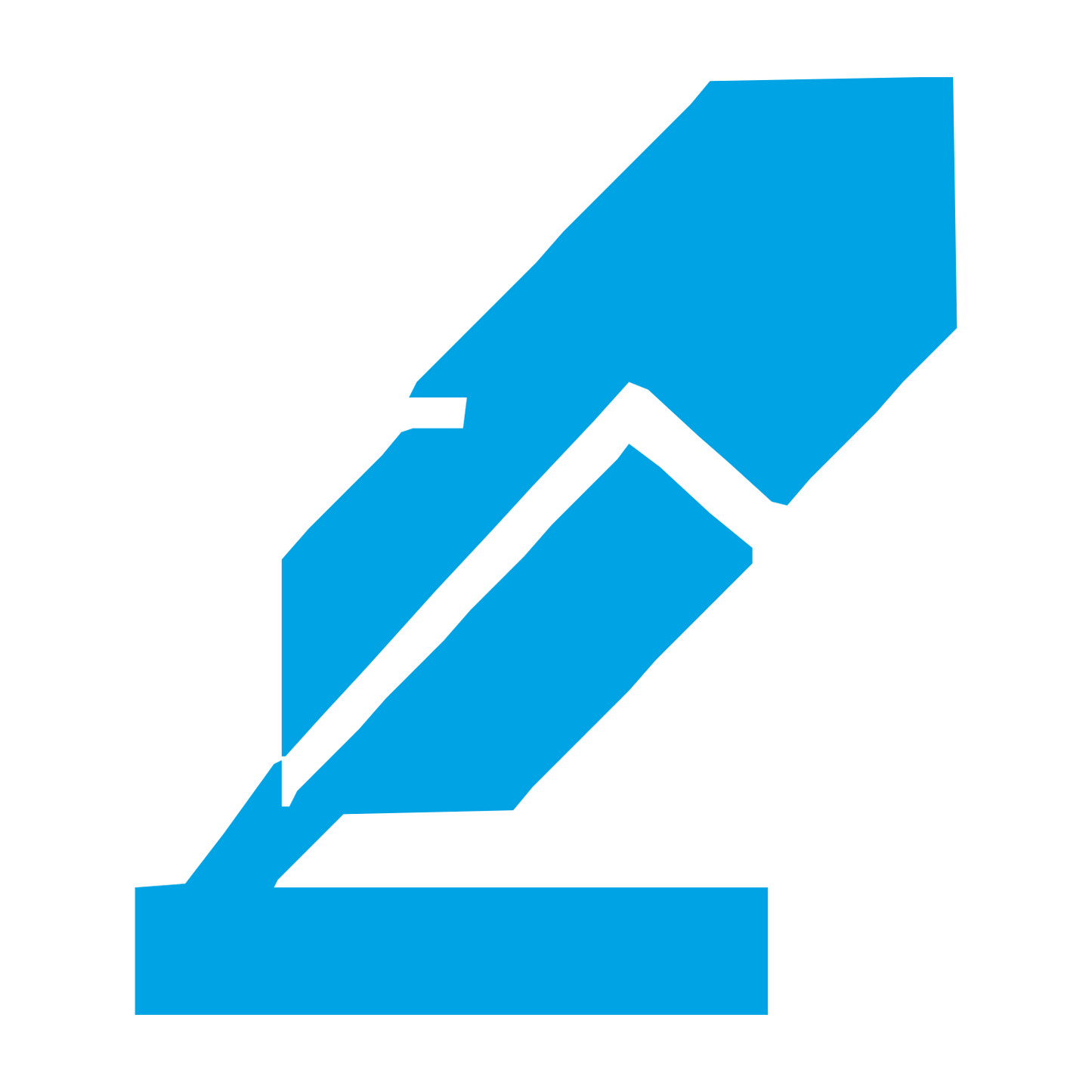 Quill Pen Writing Logo #00a3e4