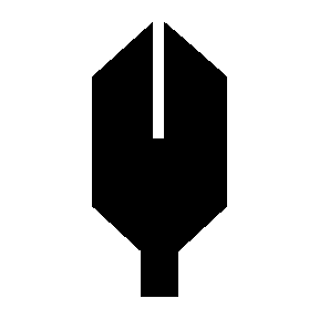 Brutalist Quill Pen Logo