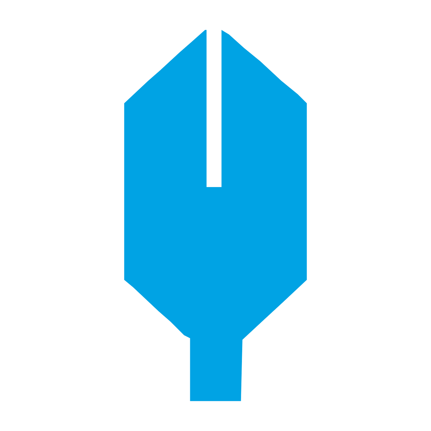 Brutalist Quill Pen Logo #00a3e4