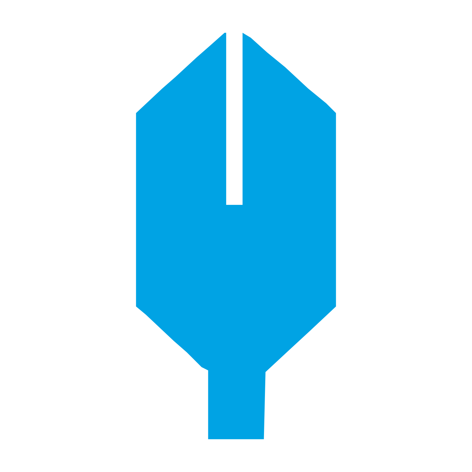 Brutalist Quill Pen Logo #00a3e4