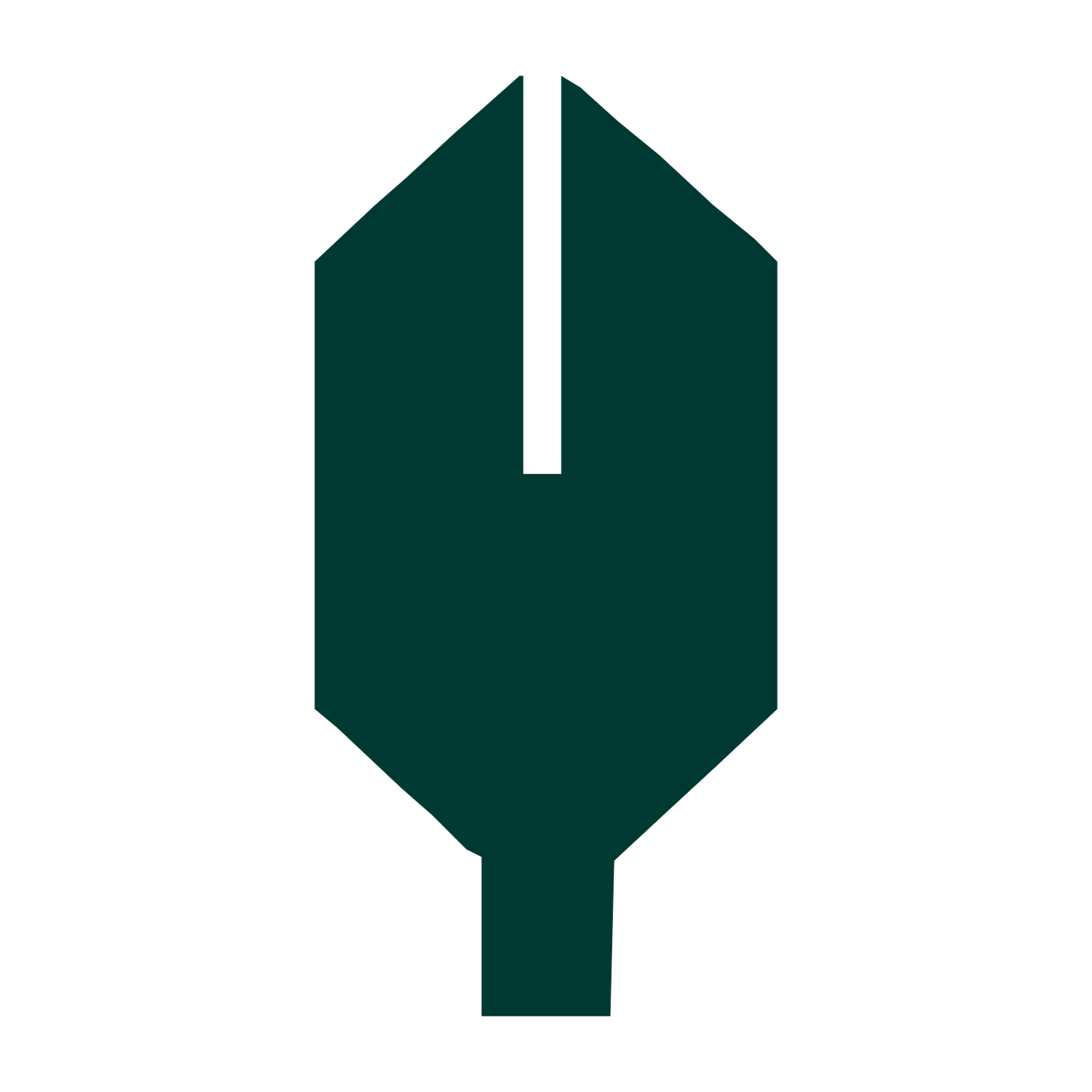 Brutalist Quill Pen Logo #003932