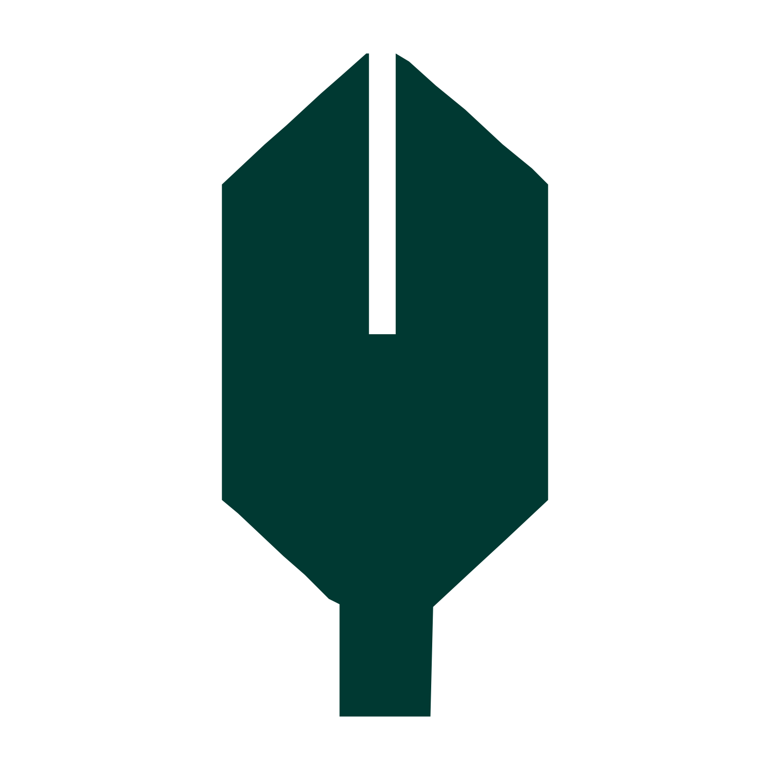 Brutalist Quill Pen Logo #003932