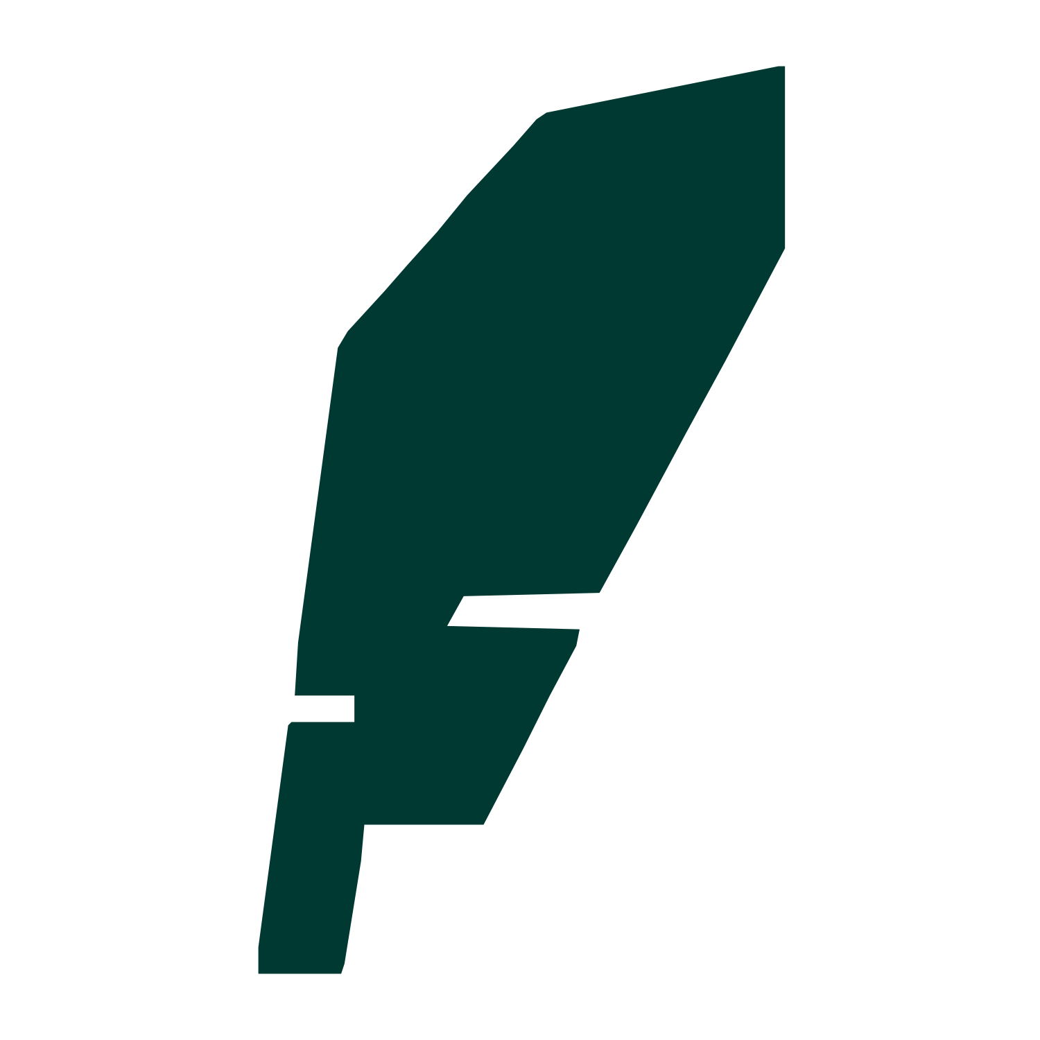 Brutalist Quill Feather Logo #003932