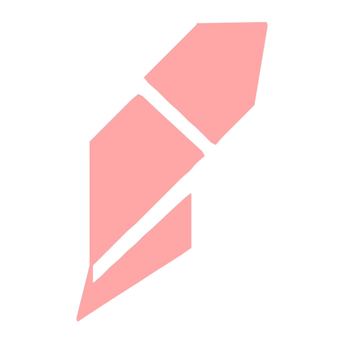Brutalist Quill Feather Logo #ffa6a6