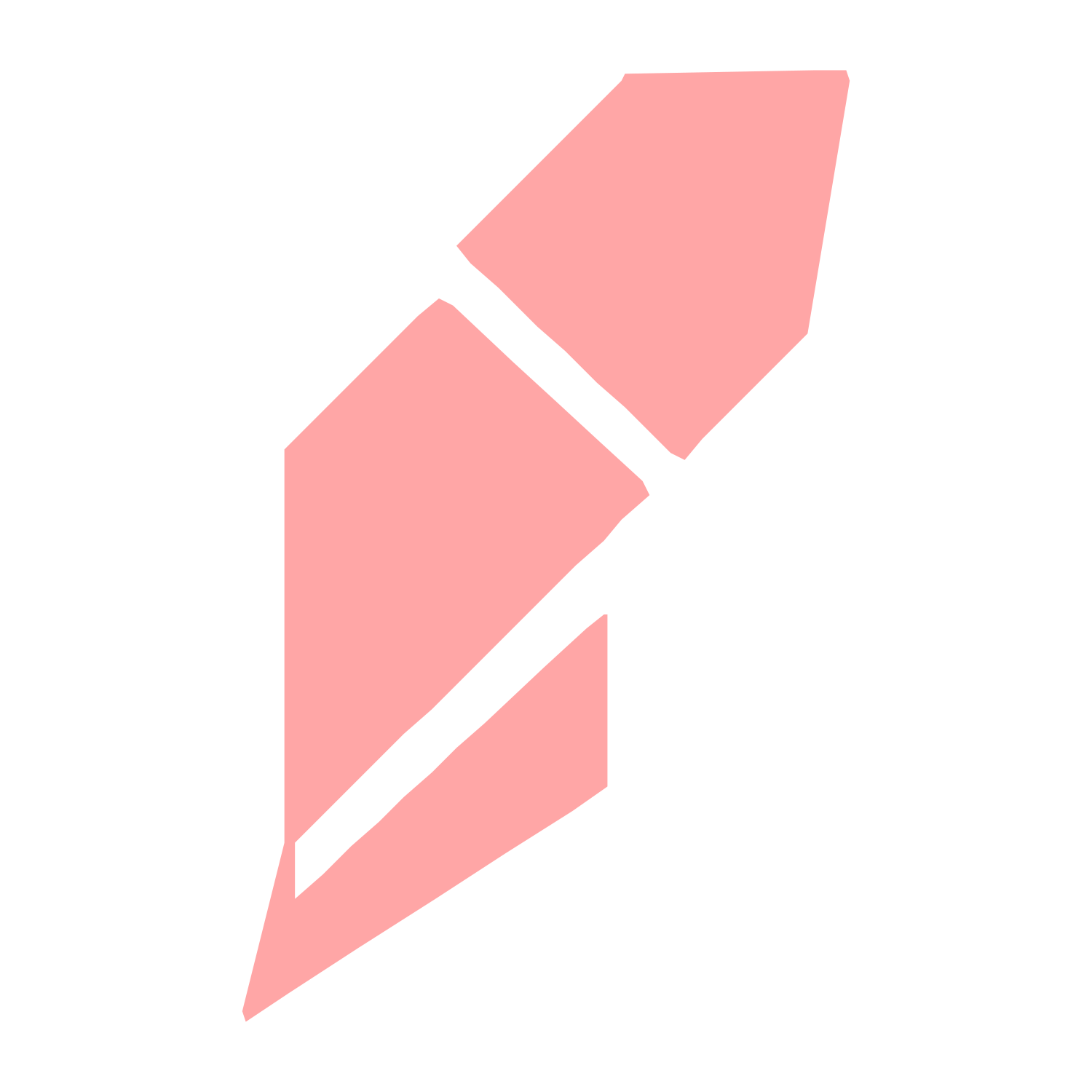 Brutalist Quill Feather Logo #ffa6a6