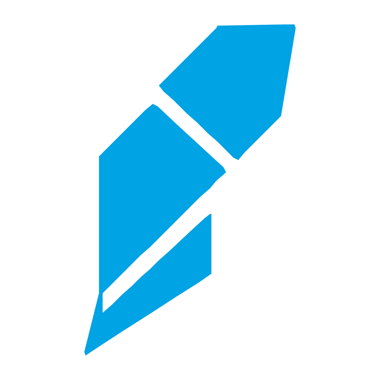 Brutalist Quill Feather Logo #00a3e4