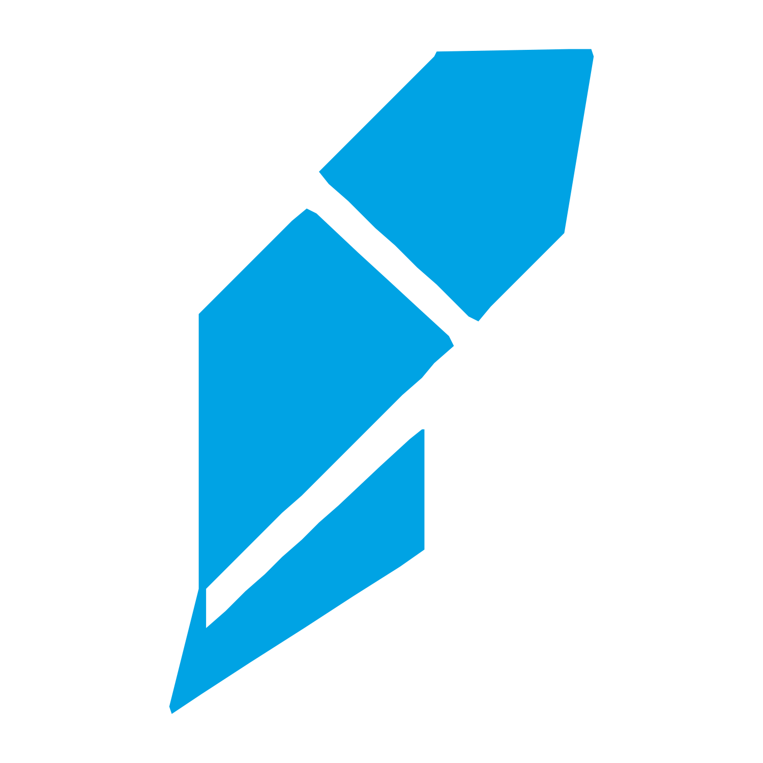 Brutalist Quill Feather Logo #00a3e4
