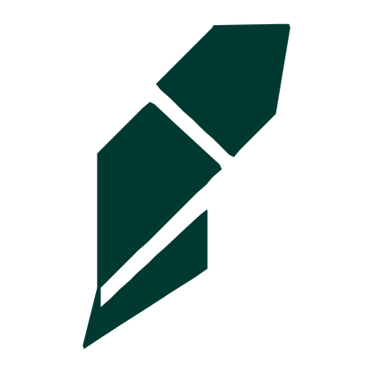 Brutalist Quill Feather Logo #003932