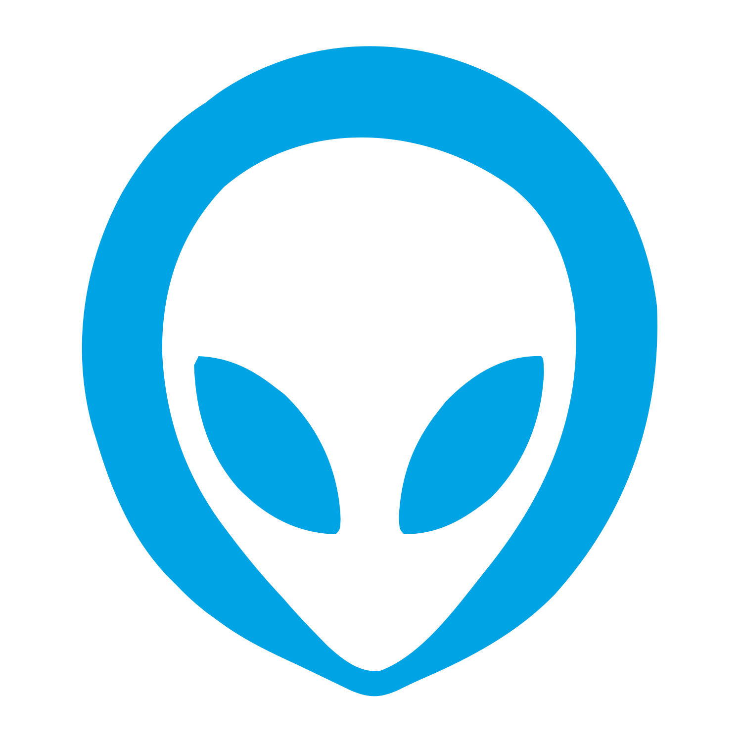 Alien Head Face Logo #00a3e4
