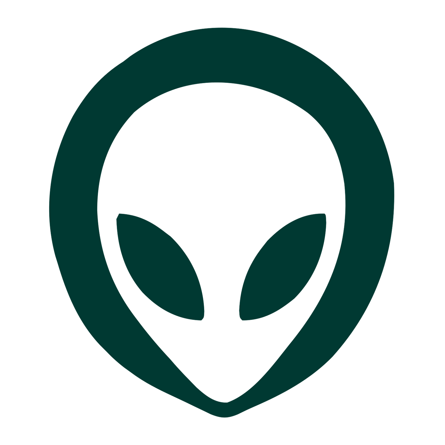 Alien Head Face Logo #003932