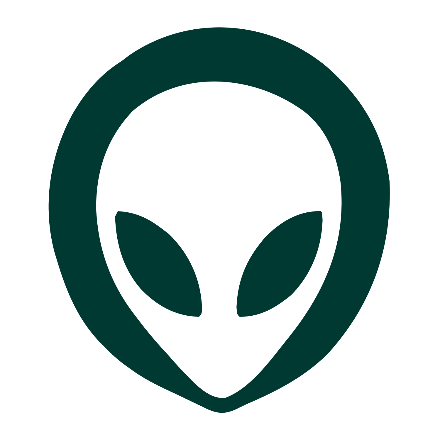 Alien Head Face Logo #003932