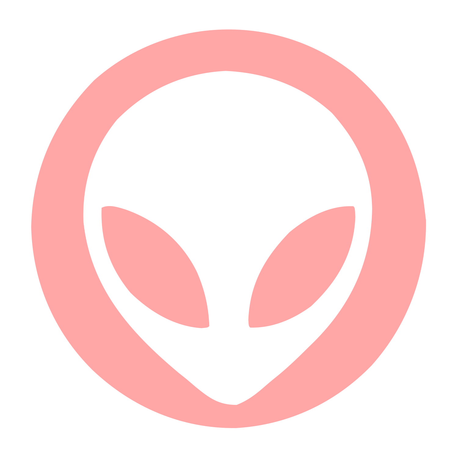 Alien Face Circle Logo #ffa6a6