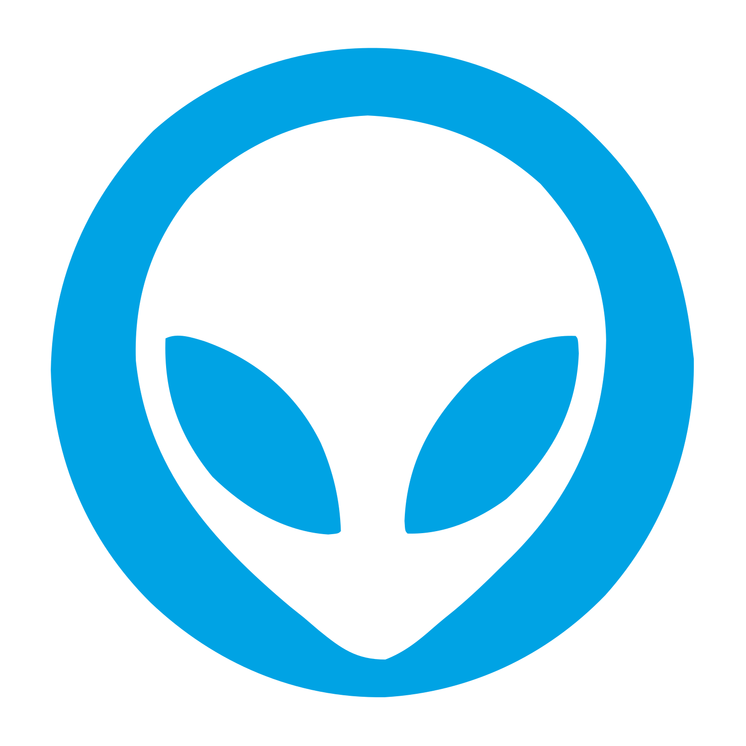 Alien Face Circle Logo #00a3e4