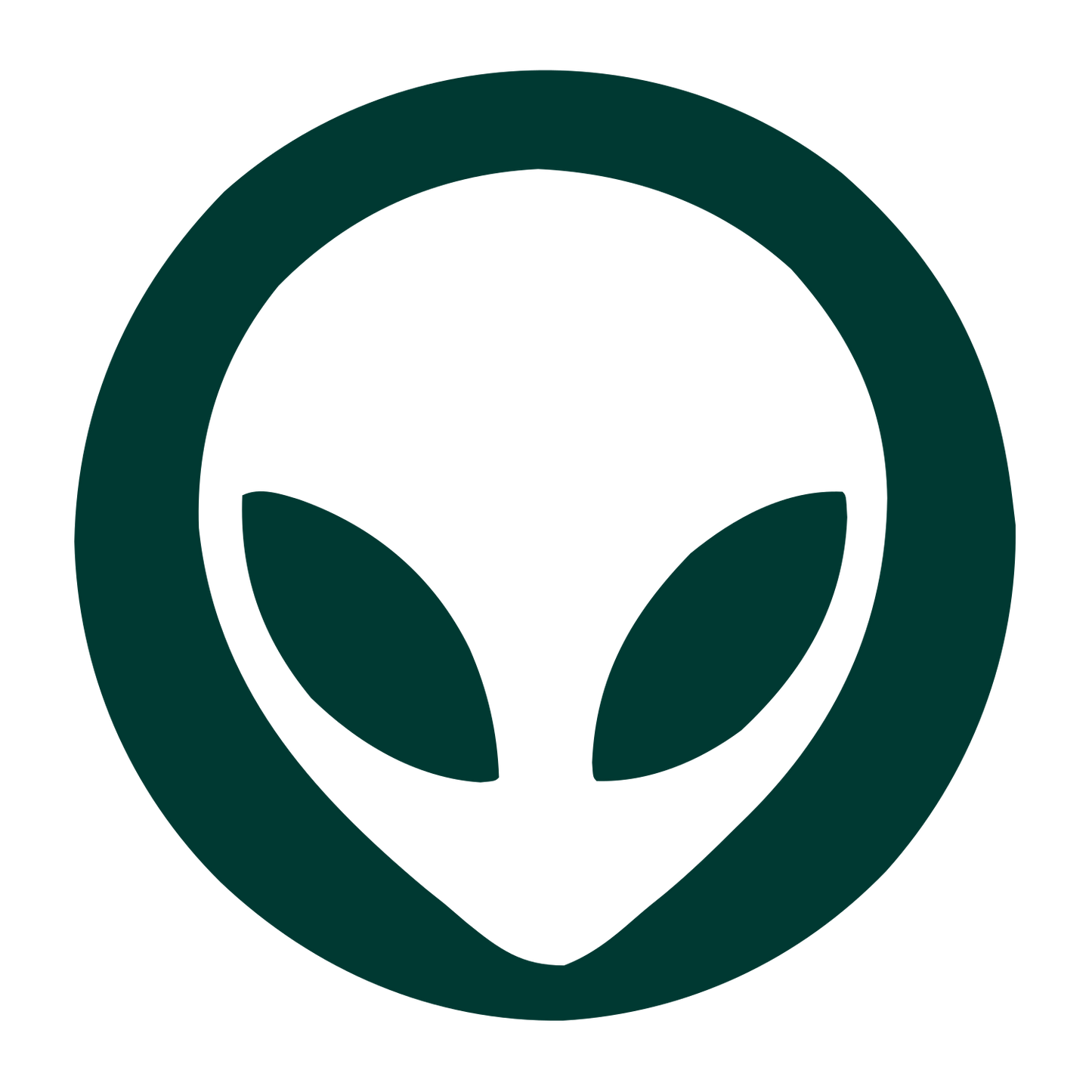 Alien Face Circle Logo #003932