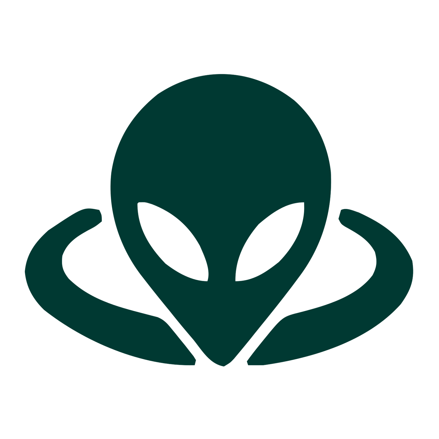 Alien Head Orbit Logo #003932