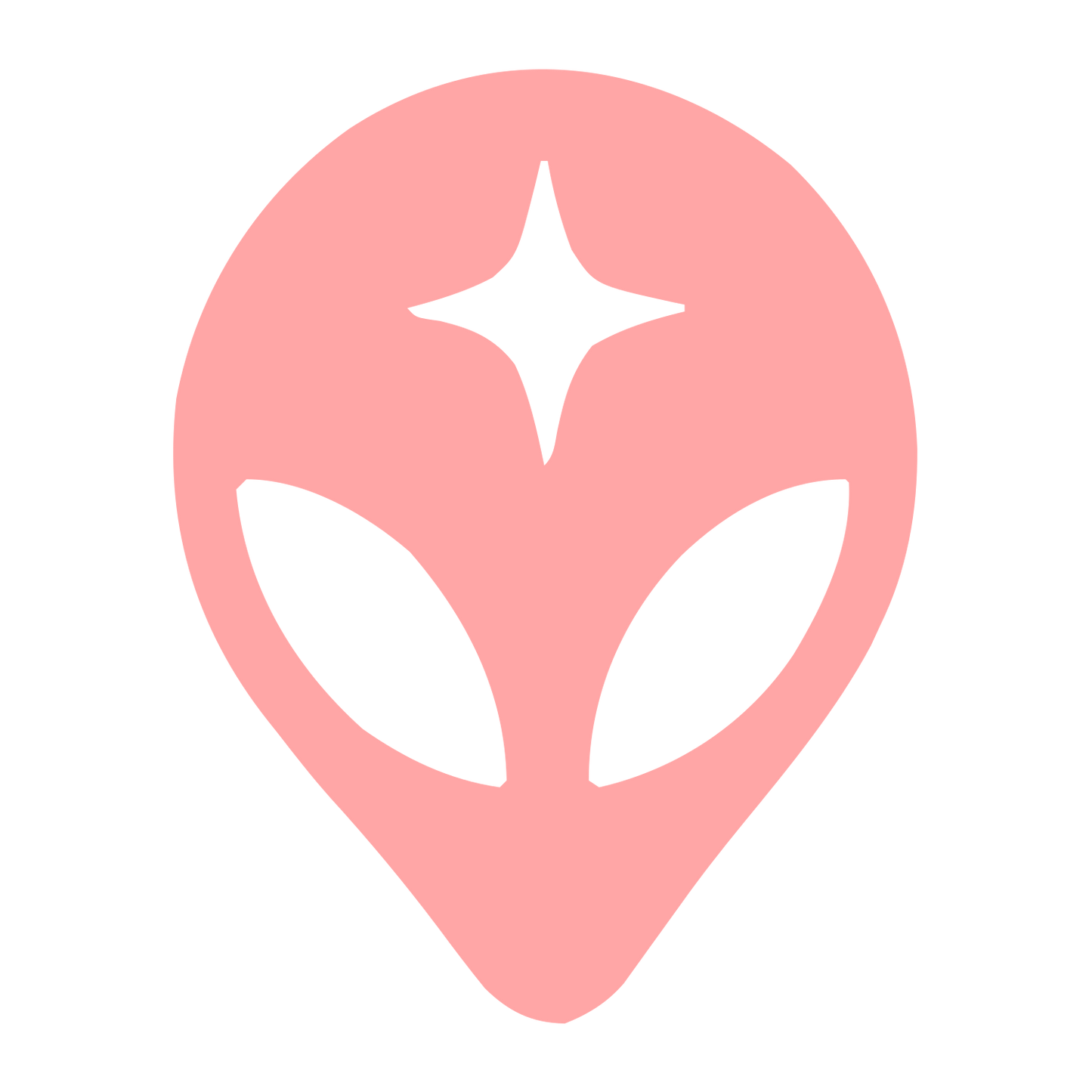 Alien Head Star Logo #ffa6a6
