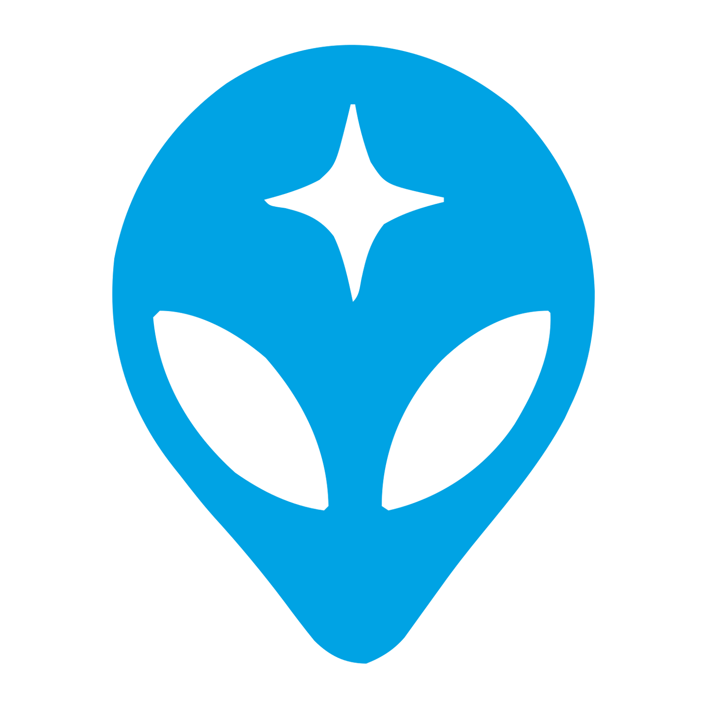 Alien Head Star Logo #00a3e4