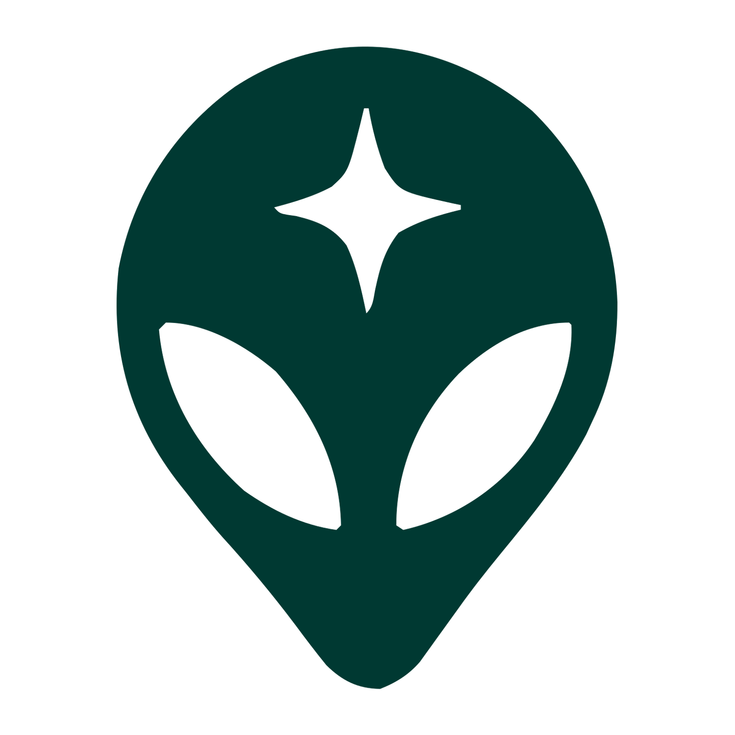 Alien Head Star Logo #003932