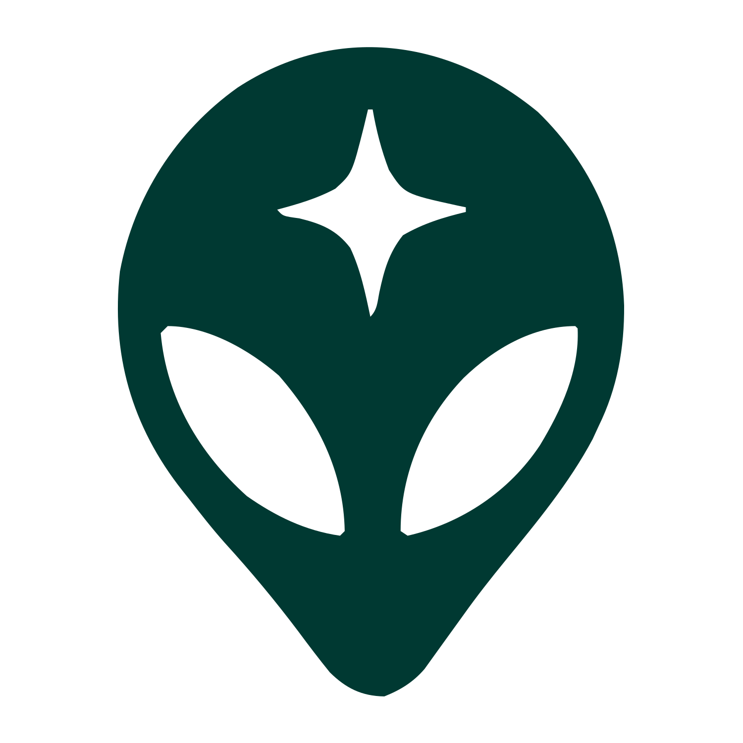 Alien Head Star Logo #003932