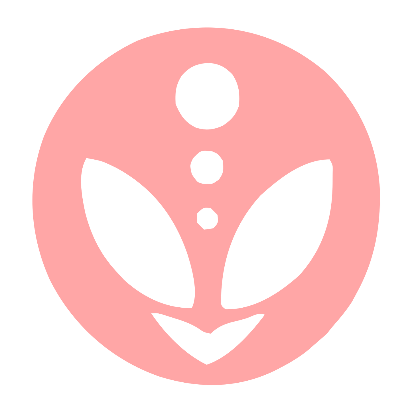 Alien Face Circle Logo #ffa6a6