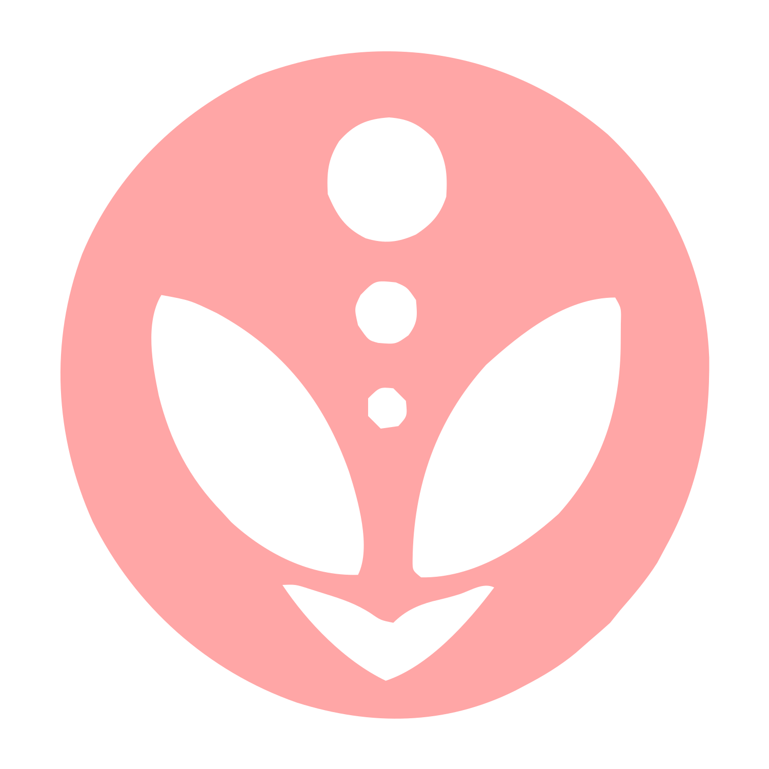 Alien Face Circle Logo #ffa6a6