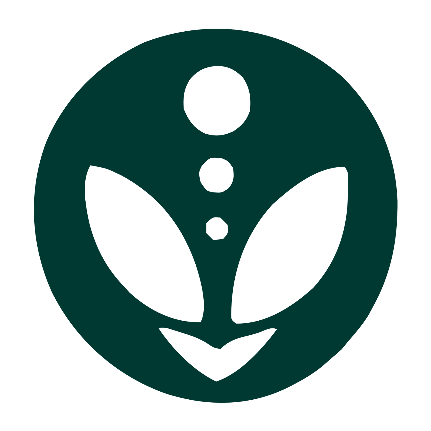 Alien Face Circle Logo #003932