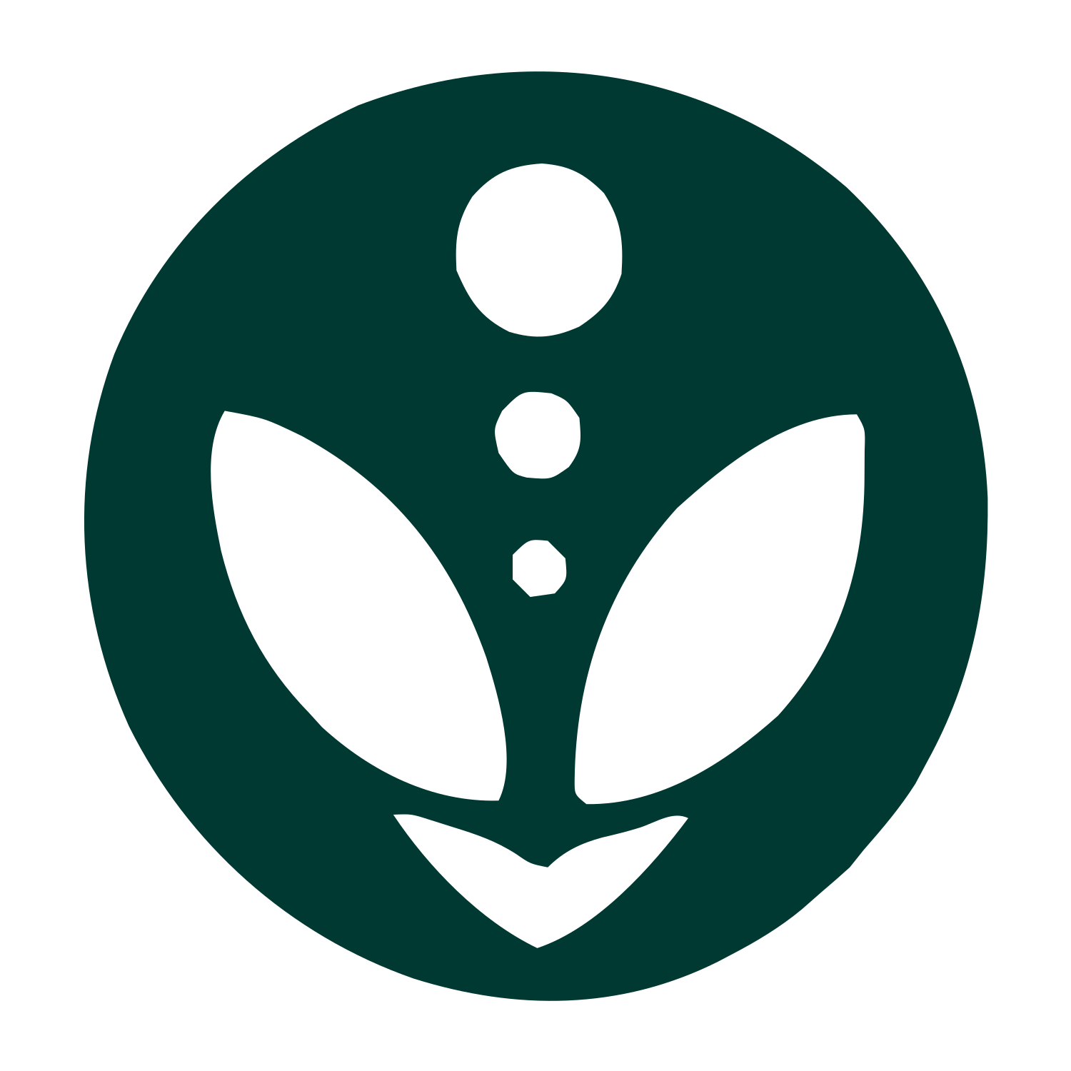 Alien Face Circle Logo #003932