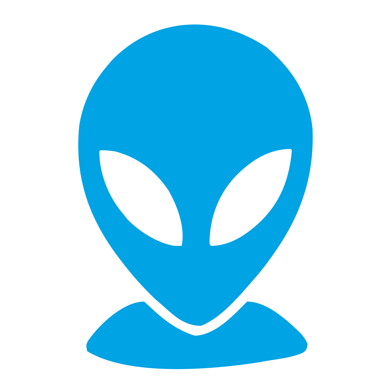 Alien Head Face Logo #00a3e4
