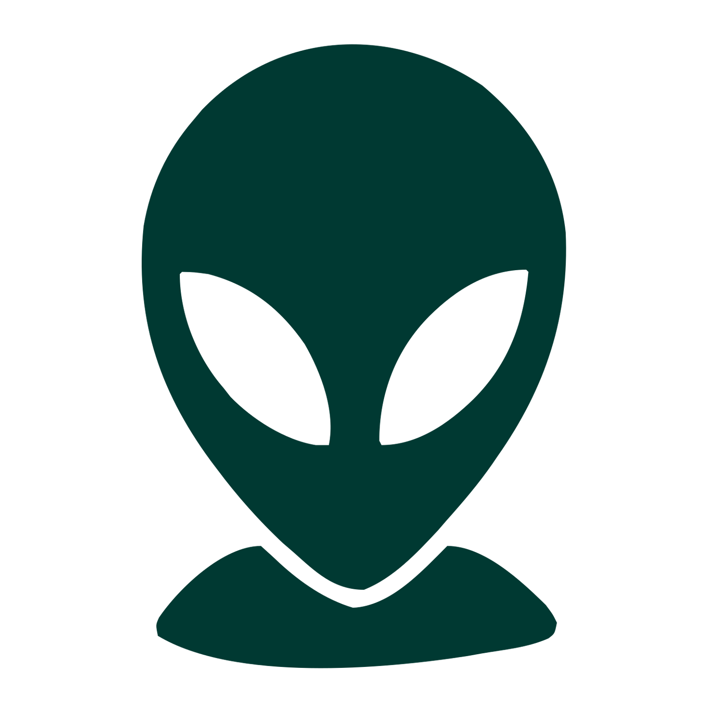 Alien Head Face Logo #003932