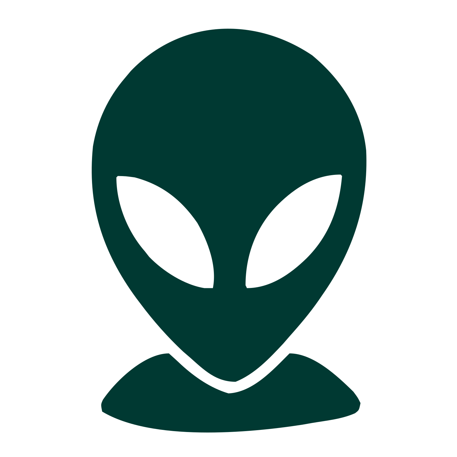 Alien Head Face Logo #003932