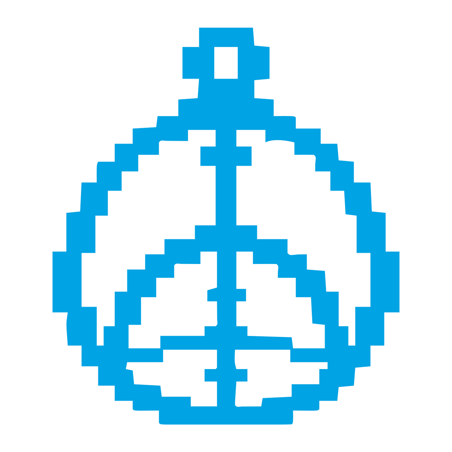 Pixel Peace Sign Logo #00a3e4