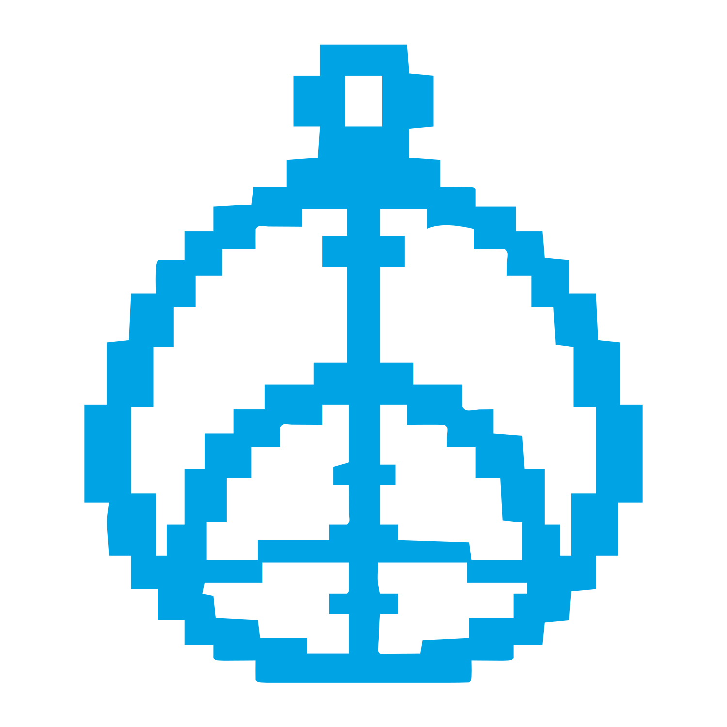 Pixel Peace Sign Logo #00a3e4