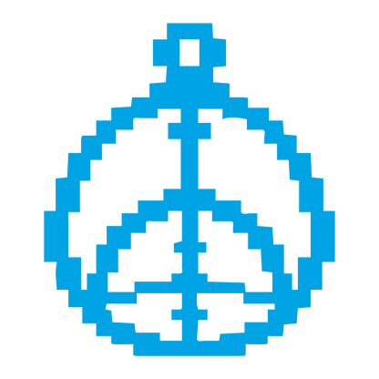 Pixel Peace Sign Logo #00a3e4